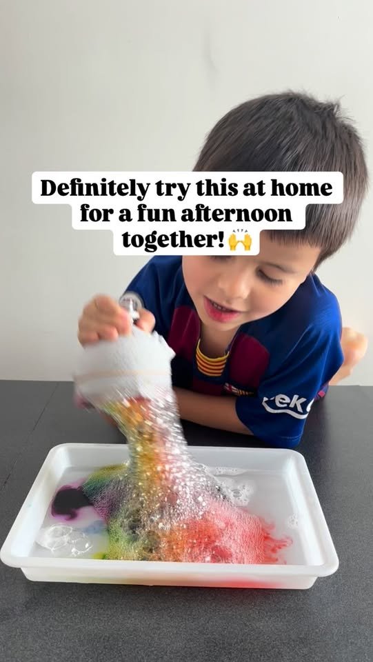 Giant Rainbow Bubble Tower! 🌈✨ You guys have to try…